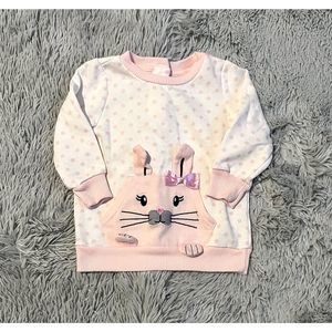Nannette Baby Brand Pink Bunny Long Sleeve Sweatshirt : 18 Months